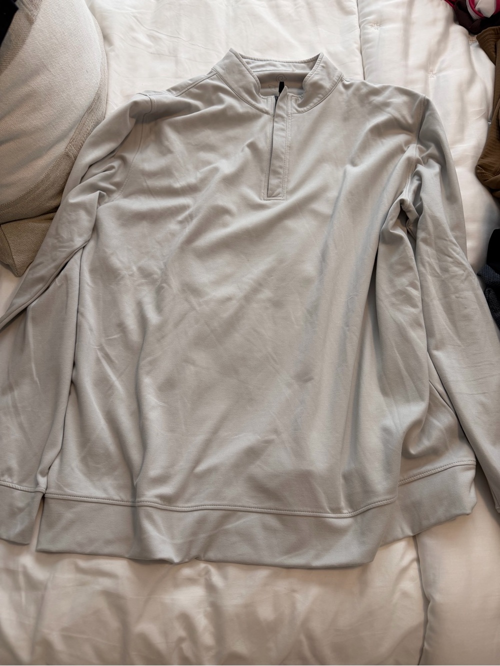 Swannies Men's Light Gray Performance Quarter-Zip Jacket
